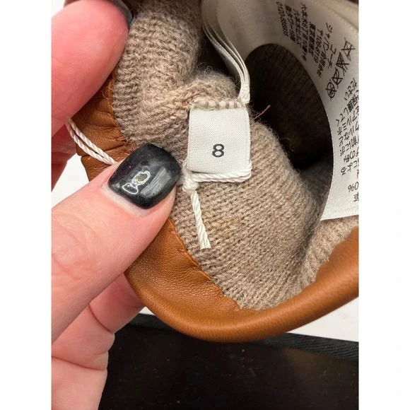 Coach Gloves Women 8 Saddle Brown Basic Sheep Leather Merino Wool Lined‎ NWT - Picture 6 of 7